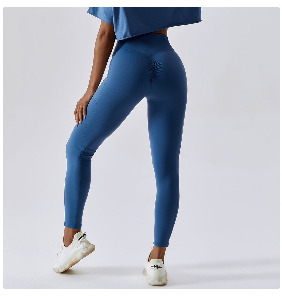 Nude Feel Yoga Pants Hip Lifting Pocket Quick Drying Fitness Pants Criss Cross Waist Head Skinny Running Sports Pants Women - Iyanka