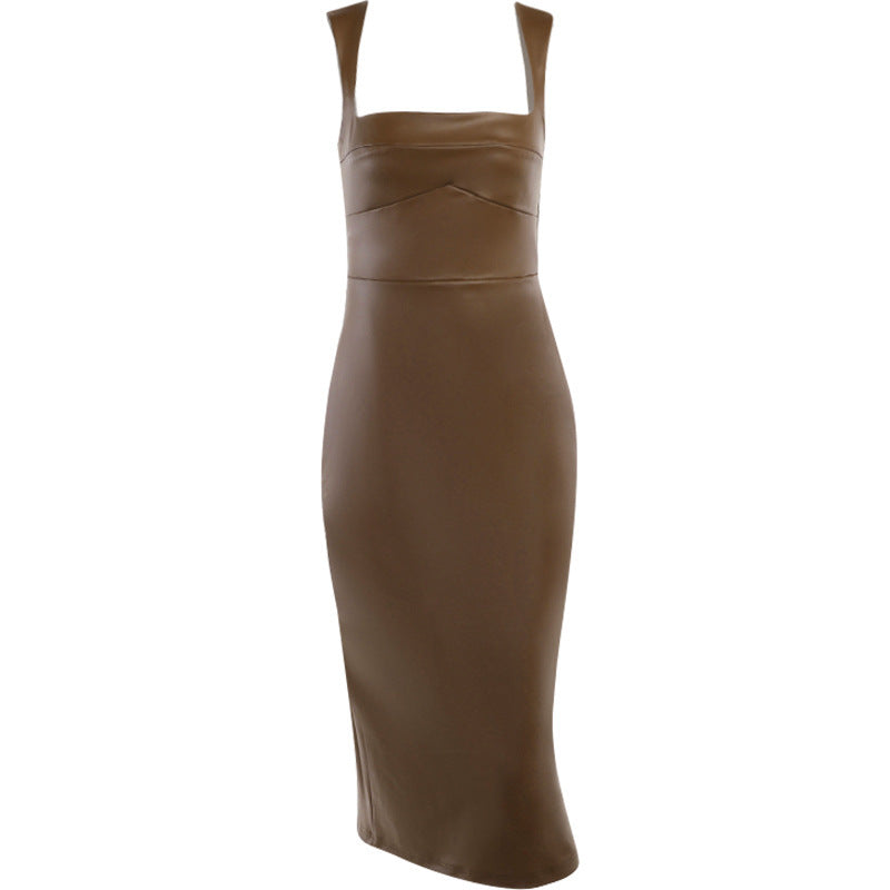 Women Clothing Autumn Slim Leather Vest Strap - Iyanka