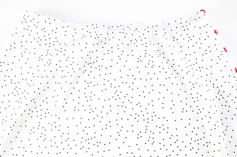 Elegant High Grade Polka Dot Satin Fishtail Skirt Skirt V neck Short Top Sexy Two Piece Sets - Iyanka