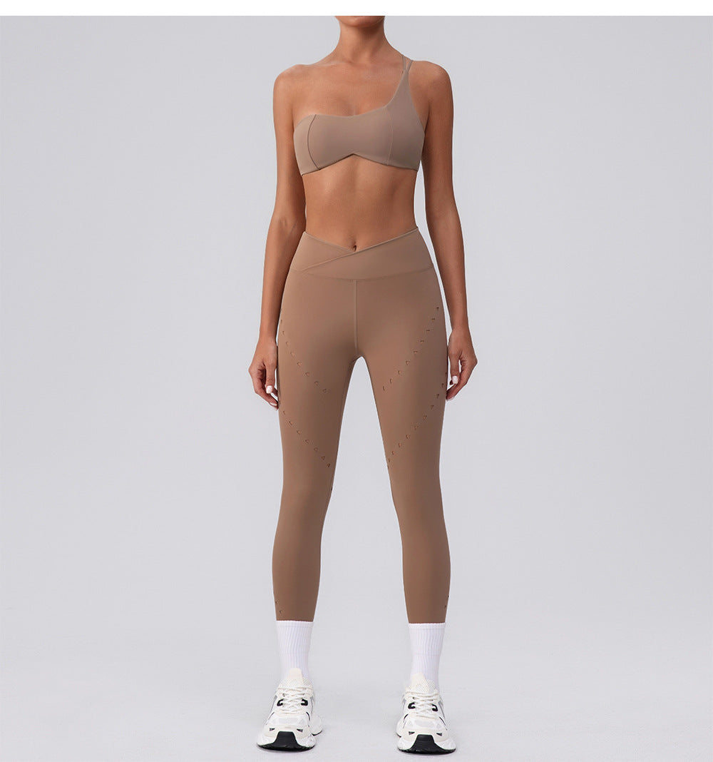 Quick Drying Sexy Inverted Triangle Sports Yoga Trousers Outer Wear Workout Ankle Length Pants Seamless Jogging Clothes Women - Iyanka