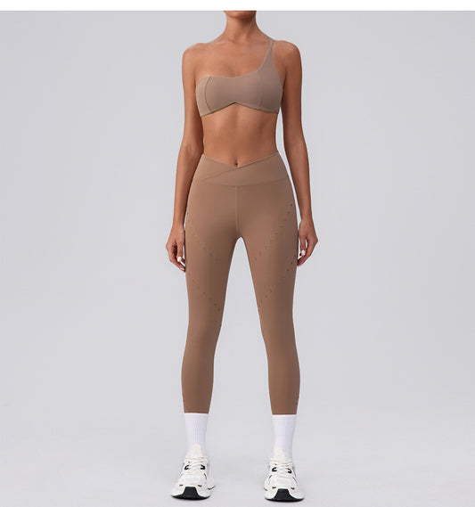 Quick Drying Sexy Inverted Triangle Sports Yoga Trousers Outer Wear Workout Ankle Length Pants Seamless Jogging Clothes Women - Iyanka