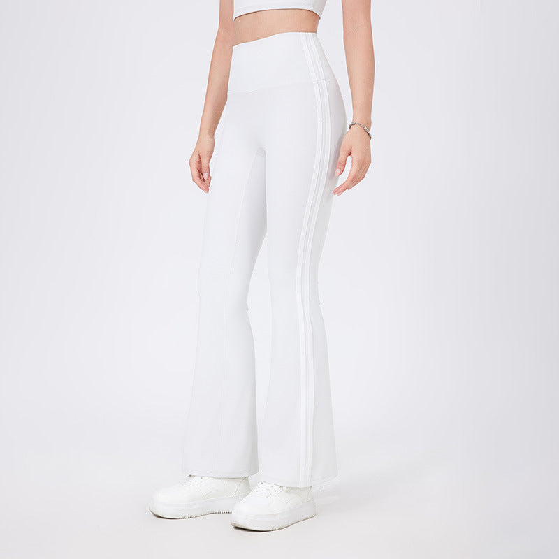 High Waist Yoga Pants Sexy Running Sports Peach Hip Raise Fitness Pants Nude Feel Stretch Flared Pants - Iyanka