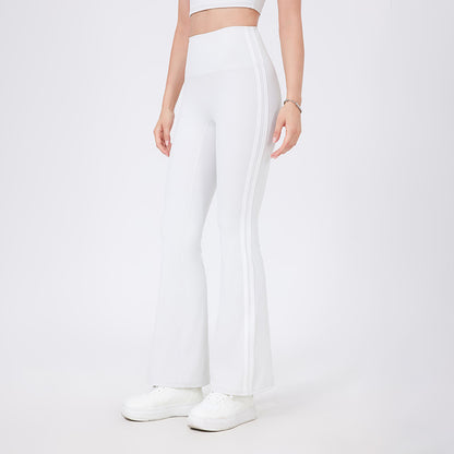 High Waist Yoga Pants Sexy Running Sports Peach Hip Raise Fitness Pants Nude Feel Stretch Flared Pants - Iyanka