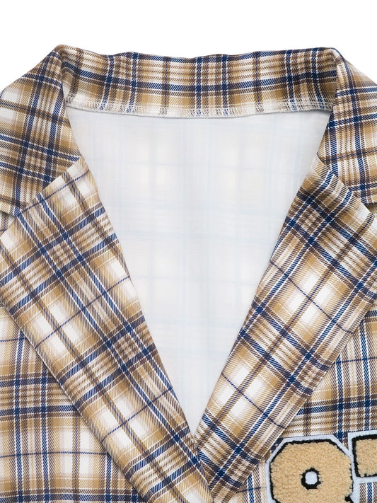 Autumn Winter School Season College Blazers Plaid Jacket Women - Iyanka