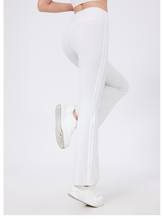 High Waist Yoga Pants Sexy Running Sports Peach Hip Raise Fitness Pants Nude Feel Stretch Flared Pants - Iyanka