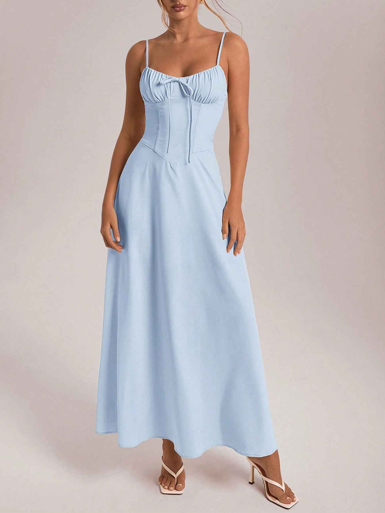 Elegant Evening Dress Short Sleeve Solid Color Dress Women Clothing Autumn Winter