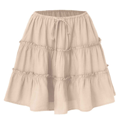 Women Clothing Lace up Adjustable Short Skirt Anti Exposure Pants Lining High Waist Skirt for Women