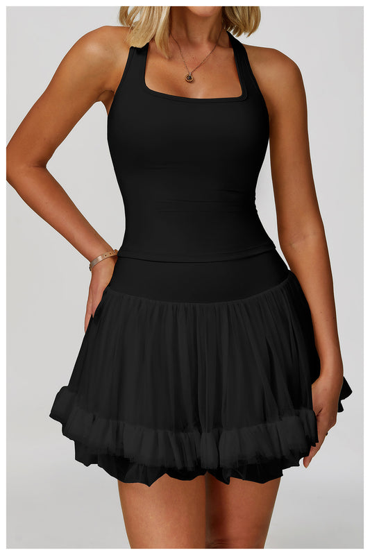 Summer Anti Exposure Base High Waist Tennis Skirt Casual A line Skirt Mesh Sports - Iyanka