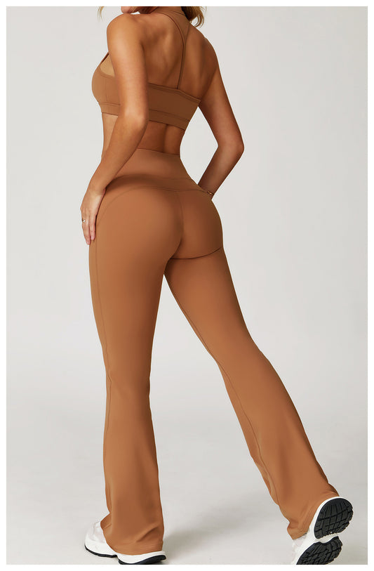 Nude Feel Casual Flared Pants Wide Leg Slimming Bootcut Pants Outdoor Running Exercise Workout Pants - Iyanka