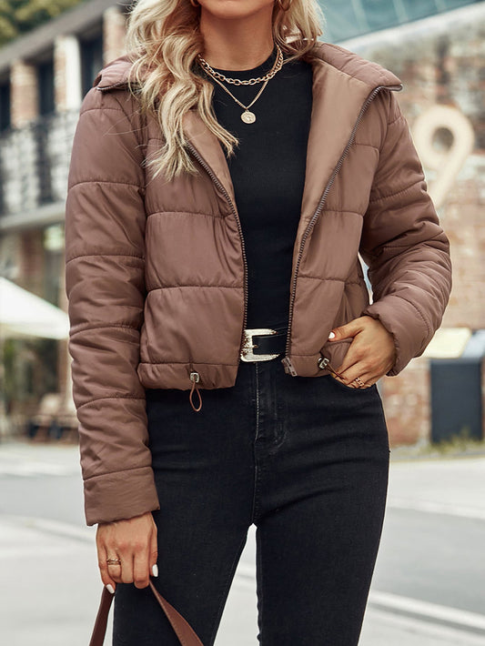 Women Clothing Casual Zipper Cotton Coat Jacket Hooded Coat Women - Iyanka