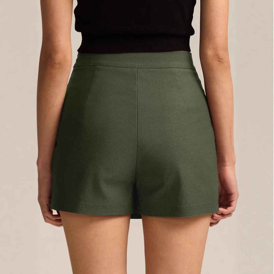 Women Clothing High Waist Slit Pantskirt High Quality Stretch Zipper Culottes Skirt
