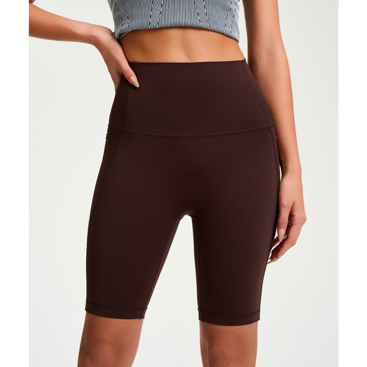 Nude Feel Yoga Shorts Women Hip Lift Quick Drying Sports Fitness Cycling Pants Outer Wear Tight High Waist Five Points Yoga Pants - Iyanka