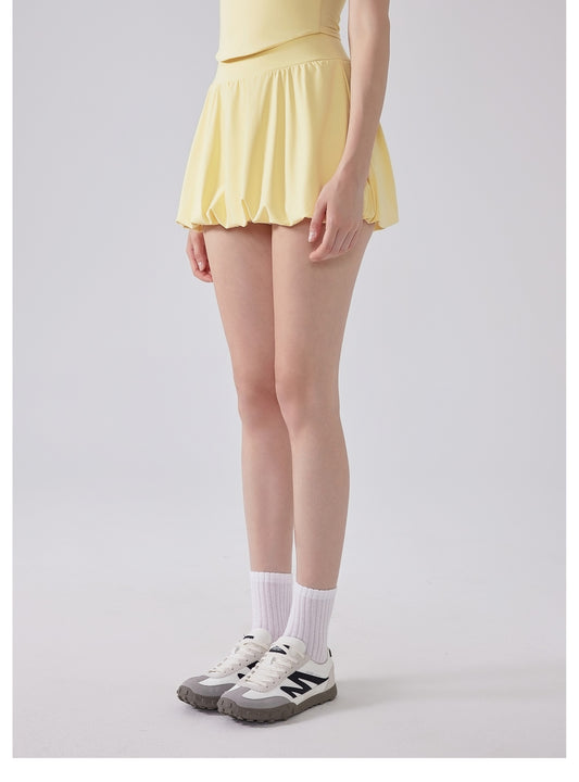 Nude Feel Girl Tennis Skirt High Waist Anti Exposure Bottom Breathable Pocket Puffy Running Sports Skirt - Iyanka