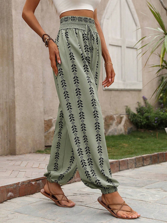 Women Clothing Spring Summer Mesh Wide Leg Knickerbockers Casual Pants - Iyanka