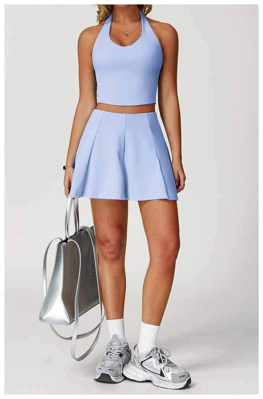 Nude Feel Quick Drying Sports Short Skirt Sports Fitness Yoga A line Short Skirt Anti Exposure Sports Tennis Skirt - Iyanka