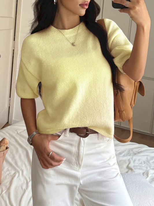 Women Casual Holiday Atmosphere Short Sleeve Sweater - Iyanka