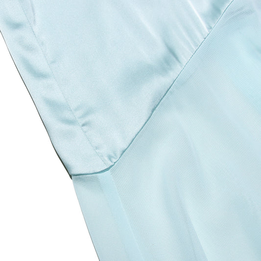 Women Spring High Grade Satin Chiffon Splicing Sling Sheath Forged Surface Dress Slim Fit Elegant Mop Dress - Iyanka