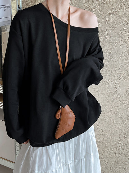 Loose off Shoulder Sweater Women Spring Loose Lazy off Shoulder off Shoulder Top - Iyanka