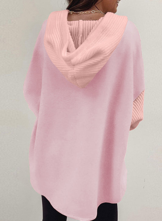 Fall Winter Women Clothing Sweater Patchwork Hoodie Casual Coat for Women - Iyanka
