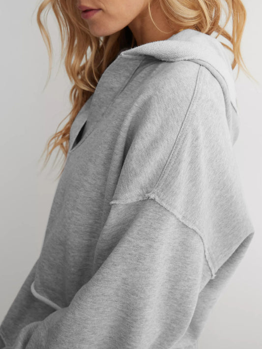 Loose Brand Hooded Sweatshirt Women Spring Autumn Women Clothing V neck Top Pullover Long Sleeved Shirt - Iyanka