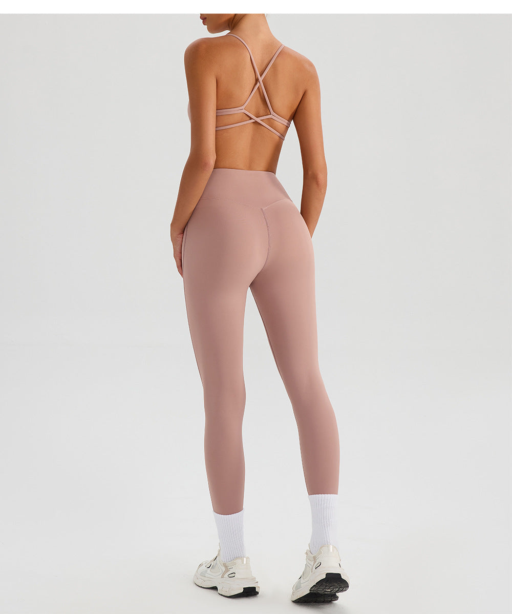 Nude Feel Yoga Pants Women Breathable Quick Drying Running Trousers Tight High Waist Hip Lifting Peach Exercise Workout Pants - Iyanka