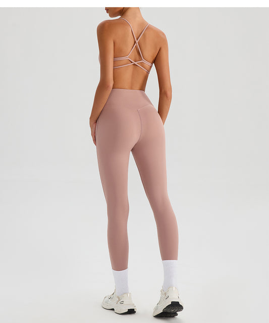 Nude Feel Yoga Pants Women Breathable Quick Drying Running Trousers Tight High Waist Hip Lifting Peach Exercise Workout Pants - Iyanka
