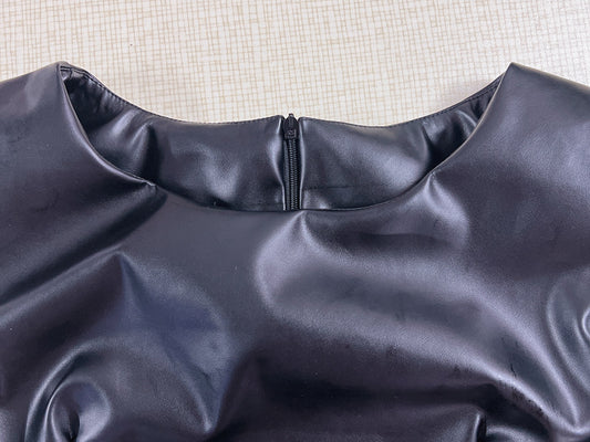 Women Clothing Spring Summer Faux Leather Sleeveless Sheath Slim Fit Slimming Elegant Dress - Iyanka