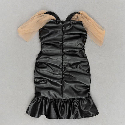 Dress Summer Simple Sexy Tube Top Backless Slim Fit Patchwork Short Dress Women - Iyanka