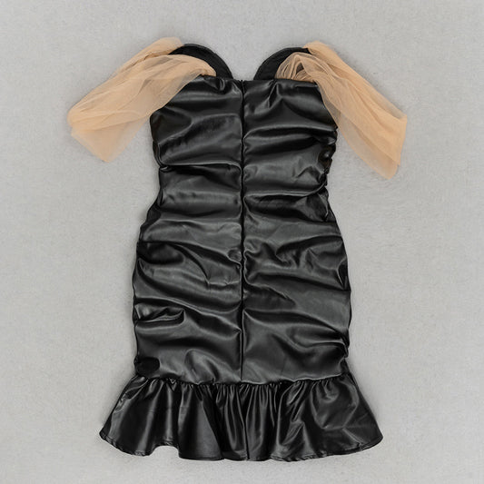 Dress Summer Simple Sexy Tube Top Backless Slim Fit Patchwork Short Dress Women - Iyanka