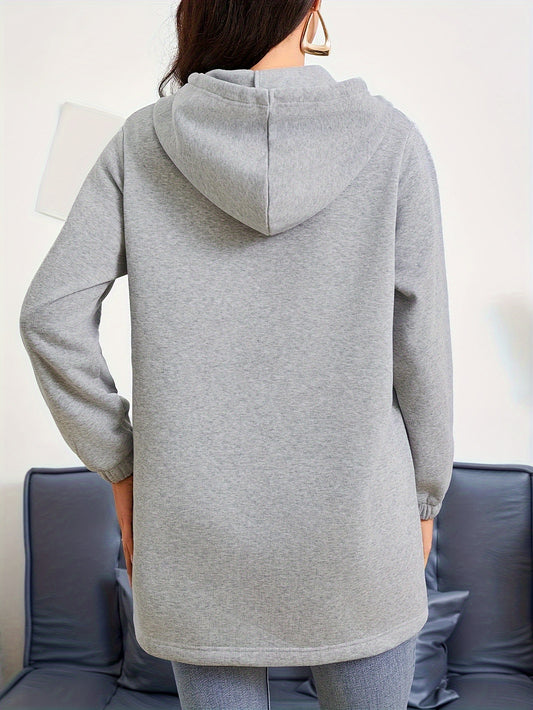 Sweater Outdoor Autumn Winter Casual Loose Long Sleeve Sweatershirt Half Zipper Ladies - Iyanka