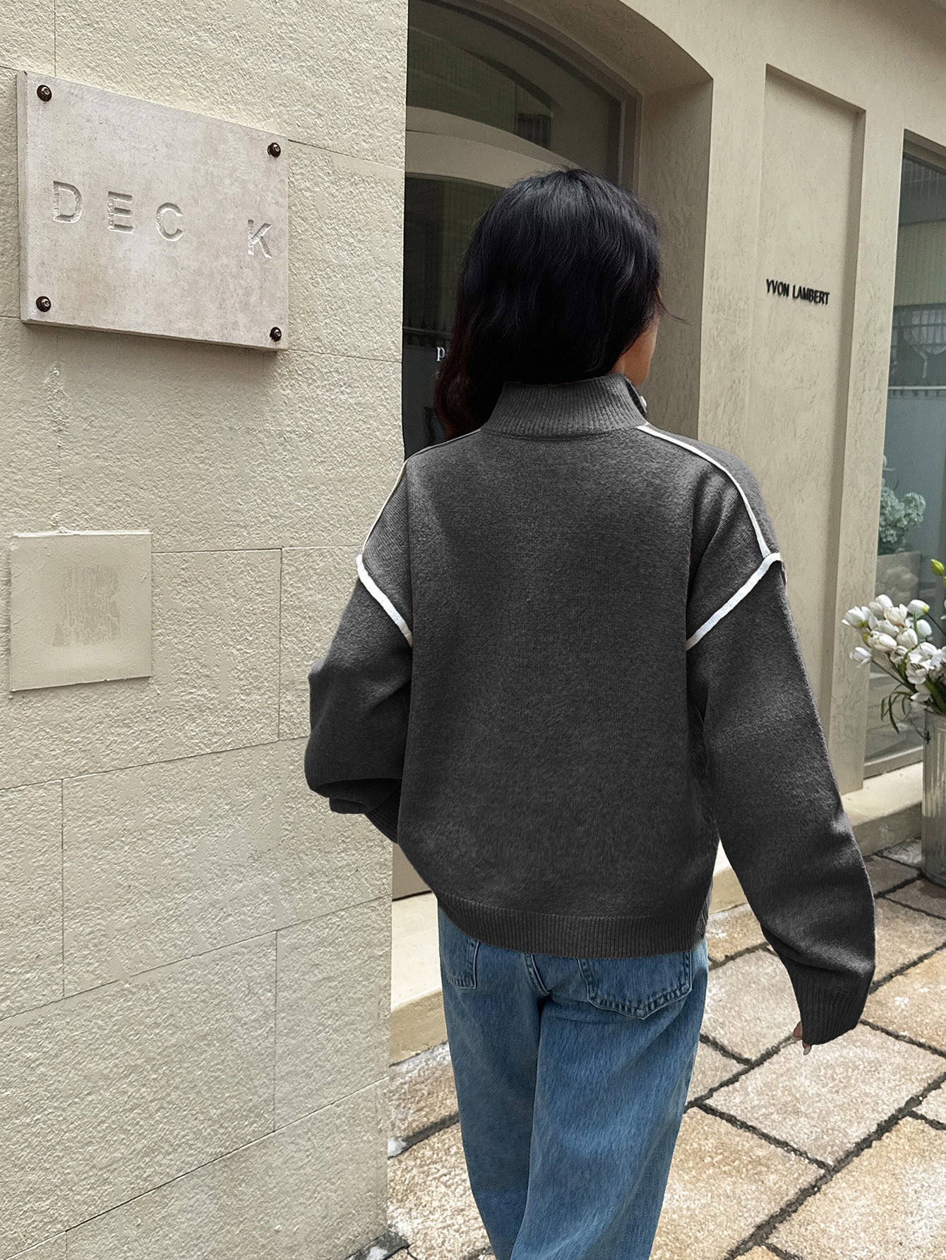 Casual Simple Solid Color Long Sleeve Zipper Sweaters Women Clothing Autumn Winter - Iyanka