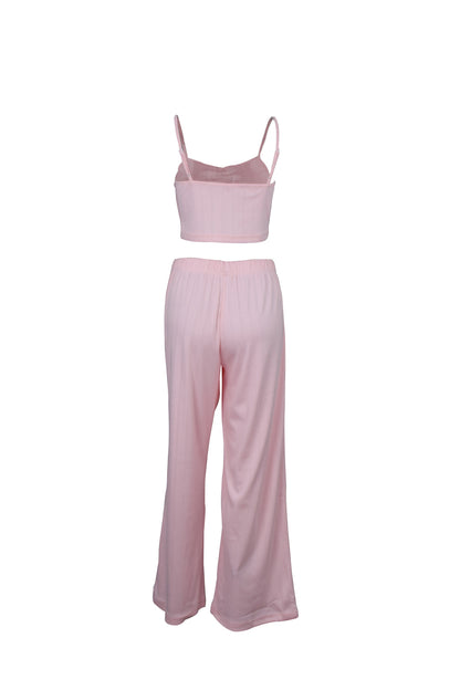 Summer Casual Trousers Suspenders Vest Two Piece Set Women Pajamas Casual Wear - Iyanka