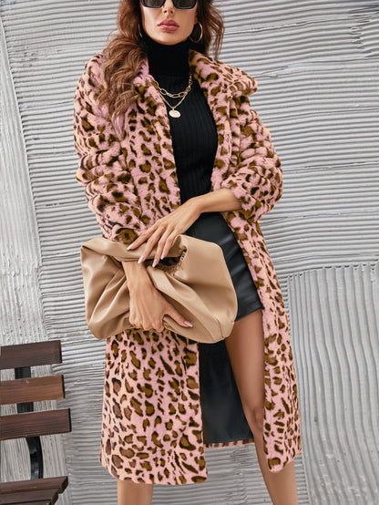 Casual Square Collar Faux Fur Overcoat Plush Long Coat Autumn Winter Coat Women - Iyanka