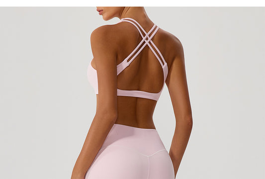 Cross Love Yoga Bra Women Sling with Chest Pad Outer Wear Workout Clothes Outdoor Sports Underwear - Iyanka