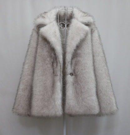 Women Fur Coat Faux Fur Coat Winter Casual Warm Windbreaker Party Fluffy Shawl Jacket - Iyanka