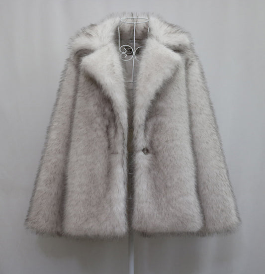 Women Fur Coat Faux Fur Coat Winter Casual Warm Windbreaker Party Fluffy Shawl Jacket - Iyanka