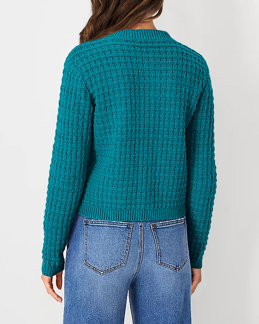 Fall Women Clothing Solid Color Office Knitted Cardigan Casual Sweater Coat - Iyanka