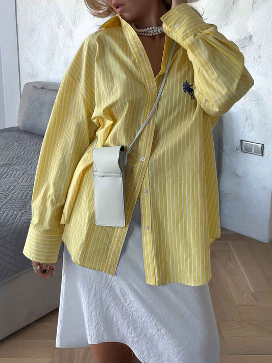 Women’s Autumn Casual Striped Button-Up Long Sleeve Shirt