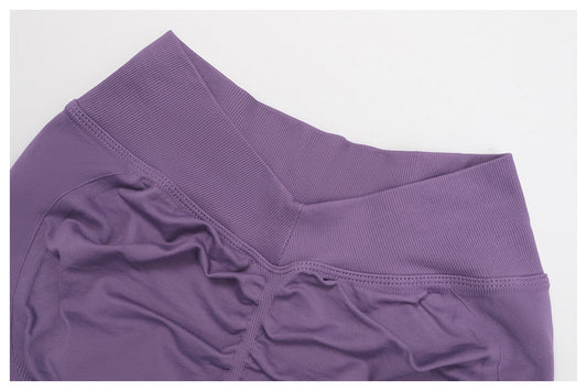 Seamless Knitted Tight Yoga Shorts Women V Shaped Waist Outer Wear Running Sports Quick Drying Fitness Pants - Iyanka