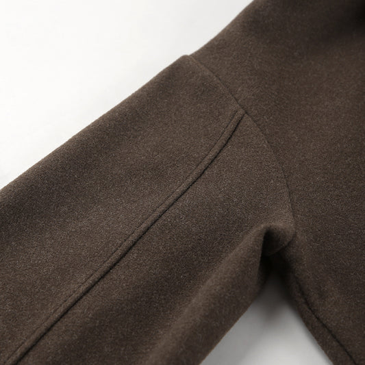 Autumn Winter Polo Collar Long Sleeve Zipper Woolen Coat Loose Casual Women Jacket - Iyanka