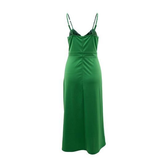 Women Solid Color Cutout Sling Casual Dress