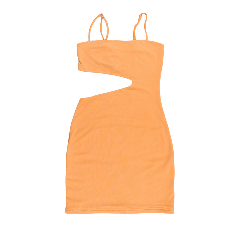 Summer Hollow Out Cutout out Camisole Sexy Basic Daily Hip Bag Dress