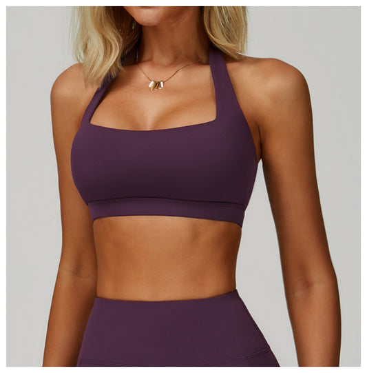 Summer Halter Cloud Sense Yoga Bra Hollow Out Cutout Beauty Back Yoga Clothes Running Fitness High Strength Sports Underwear - Iyanka