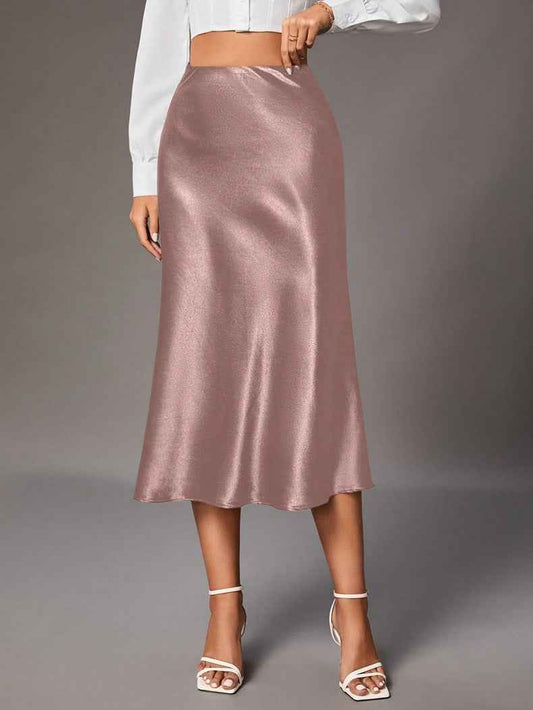 Women Clothing Brand Satin Satin Skirt High Sense Small Artificial Silk Skirt Women Skirt