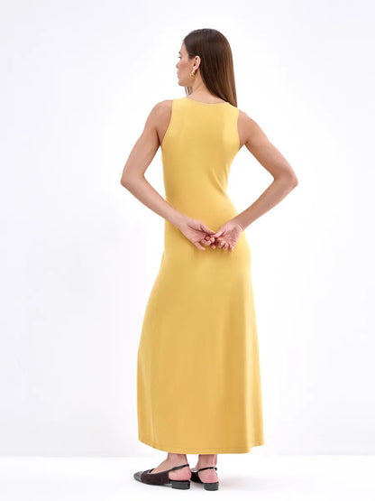 Vest Woolen Dress Long Elegant Split Tight Dress