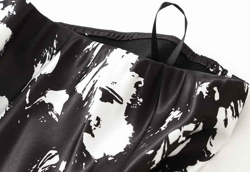Printed Fishtail Skirt Women Summer Thin Elegant Slim Fit Slimming Hip Wrapped Dress