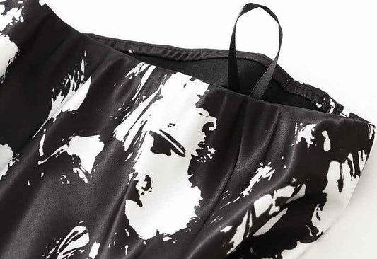 Printed Fishtail Skirt Women Summer Thin Elegant Slim Fit Slimming Hip Wrapped Dress