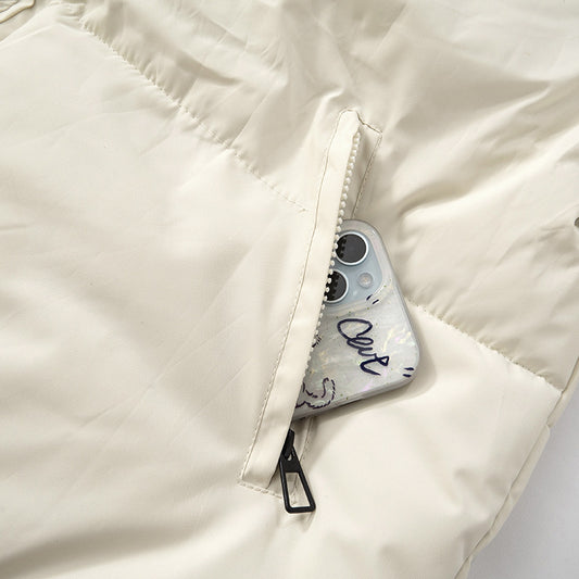 Women Clothing Winter Stand Collar Zipper Thermal Short Cotton Jacket - Iyanka