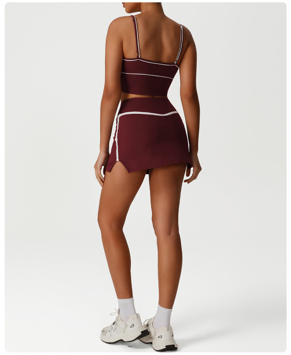Camisole Tight Sports Set Sexy Low Collar Casual Long Sleeved Top Yoga Fitness - Iyanka