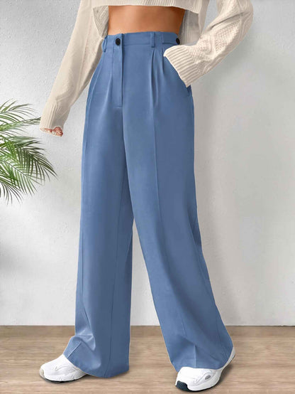 Office Professional High Waist Wide Leg Cigarette Pants